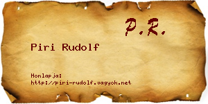 Piri Rudolf névjegykártya